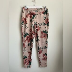Floral Print Leggings - Pink and Green